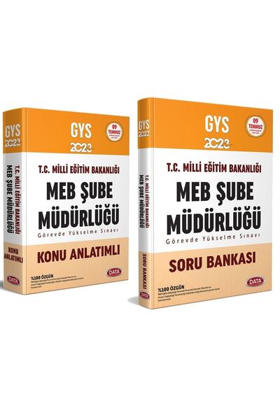 Data Yayınları 2023 GYS MEB Şube Müdürlüğü Konu + Soru Bankası 2 li Set Görev...