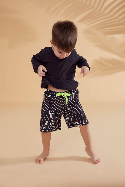 Neva Style Black Striped Boy's Shorts B2363S