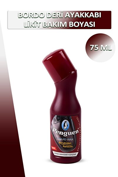 Dopar Bağcık Penguen Bordo Deri Likit Ayakkabı Bakım Boyası 75 ml Set