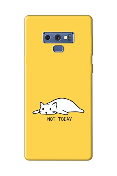 frondcase Samsung Note 9 Not Today Kedi Sarı Telefon Kılıfı