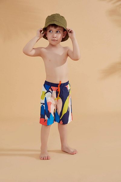 Neva Style Sax Blue Patterned Boys' Shorts B2360SX