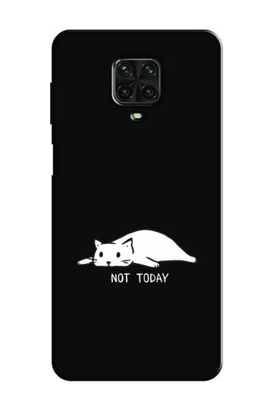 frondcase Redmi Note 9 Pro Not Today Kedi Siyah Telefon Kılıfı