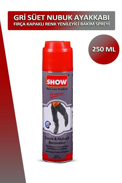 Dopar Bağcık Show Gri Fırça Kapaklı Süet Ve Nubuk Renk Yenileyici Bakım Spreyi 250 ml Set