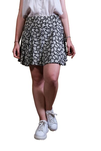 Blues Outlet Fusta de damă cu model, cu talie elastică, țesută din viscoză, model-9