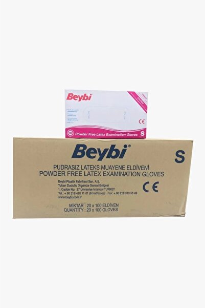 Beybi BEYBİ Lateks Pudrasız Muayene Eldiveni L 20 Paket 1Koli