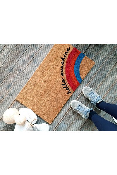 LAMONETA Hello Sunshine Rainbow Door Mat