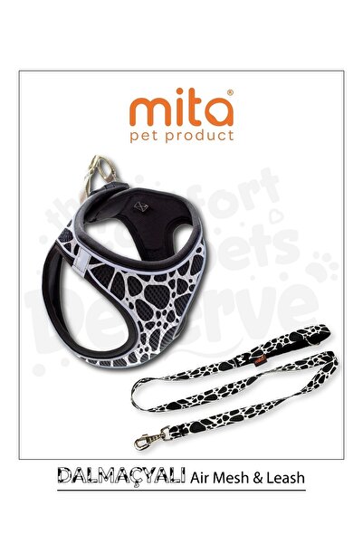 Mita مجموعة Air Mesh مكونة من 2 طوق للقطط والكلاب + طوق/حزام للكلاب