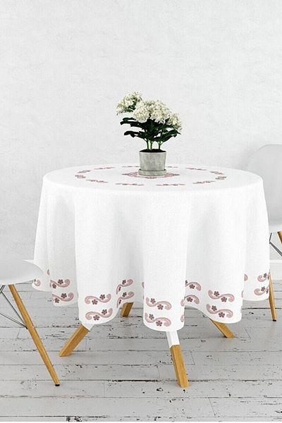 Çt Çeyizci Tekstil Round Tablecloth Digital Printed