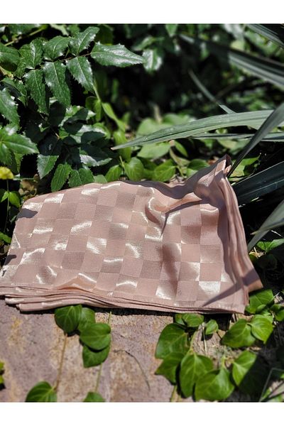 FRESCO SCARFS Γυναικείο χιτζάμπ Μεταξένιο βαμβακερό ζακάρ με γυαλιστερό σχέδιο σάλι*μινκ
