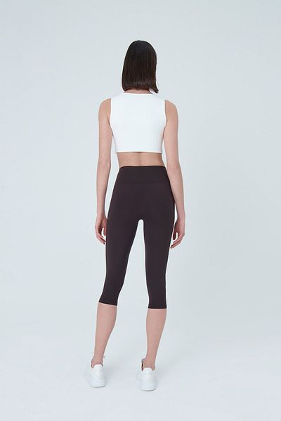 UP&FIT Push Up High Waist Capri Leggings Dark Brown