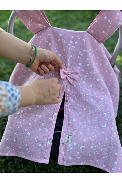 runbaby Oeko-tex Certified 3-Piece Pink Star Muslin Set ((PASSROOM COVER 100X120 MUSLIN COVER SCARF)