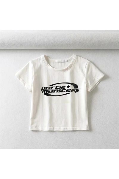 Touz Alb Crop Partie Monsters Printed