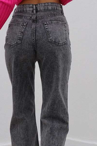 Trn JNS Γυναικείο Smoked Snow Wash Super High Waist Lycra Loose Leg τζιν τζιν
