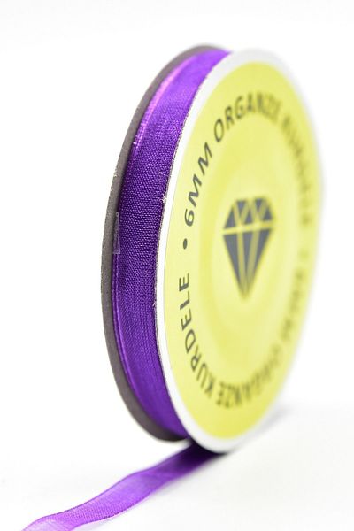 E Elmas Purple Organza Ribbon (6mm-20m)
