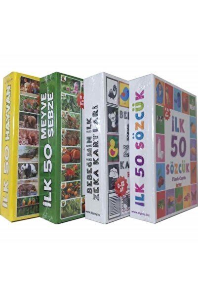 Dıytoy Yayınları 4'lü Eğitim Seti - Ilk 50 Sözcük, Meyveler, Hayvanlar Ve Beb...