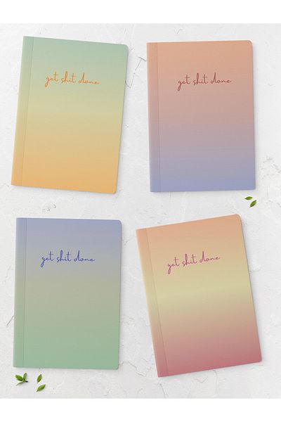 Postifull Set de 4 caiete cu tematică Aura - proiectat, 14cm*20cm, 64 coli