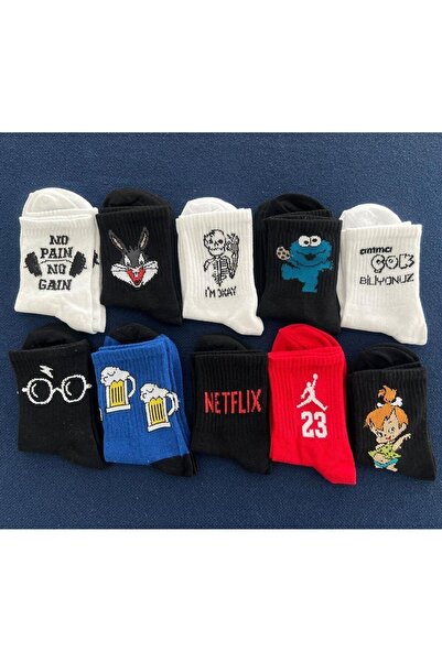 Touz Sparkling Glass Unisex Blue College Socks