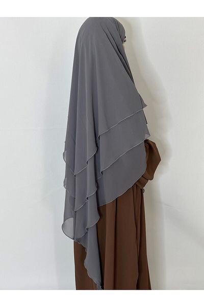 erasra class 4 Κορδόνι Τριών στρώσεων Πέπλο Σουφλέ Khimar - Φουλάρι σιφόν