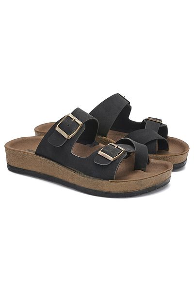İmerShoes Papuci de zi cu zi pentru femei, cu un singur deget, comozi, talpă din plută, cu cataramă, sandale reglabile 147