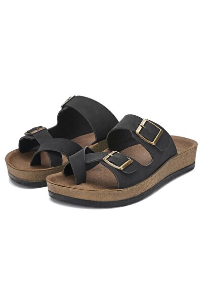 İmerShoes Daily Women's Slippers Single Finger Comfortable Cork Sole Buckle Adjustable Sandals 147