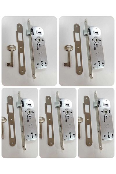 ARON ( 5 PIECES ) KALE LOCK 151-R (ROOM) DOOR LOCK 40MM 0VAL MIRROR NICKEL LOCK