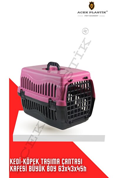 A.C.E.K PLASTİK Kedi - Köpek Taşıma Çantası Kafesi Büyük Boy 63x43x45h
