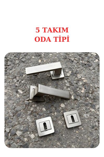 ARON ( 7 Sets ) Sofuoğlu Orkide Stainless Inox Square Rosette Door Handle (3 in 1 SET) (5 ROOMS / 2 BATHROOMS WC)