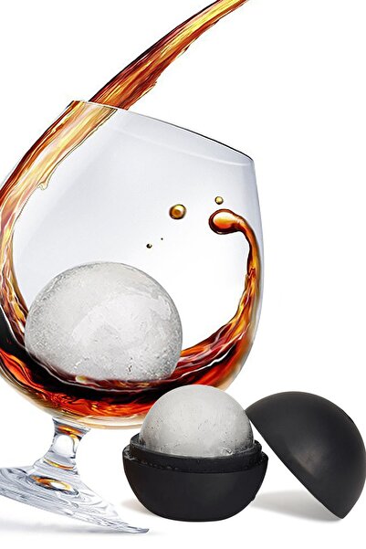 TechnoStation Silikon Küre Buz Kalıbı Pratik Uzun Süre Erimeyen Buz Topu İçec...