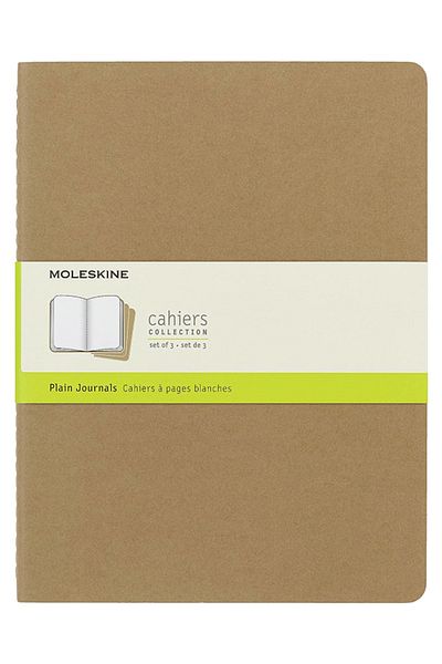 Moleskine Cahier XL 3-Piece Unlined Notepad, 19x25cm
