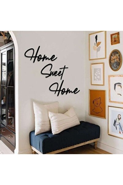 AVMmarketim Home Sweet Home Duvar Tablosu Dekoratif Ahşap Tablo Kapı Süsü