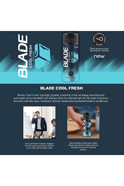 Blade Deodorant Cool Fresh 150 ml X 2 Adet