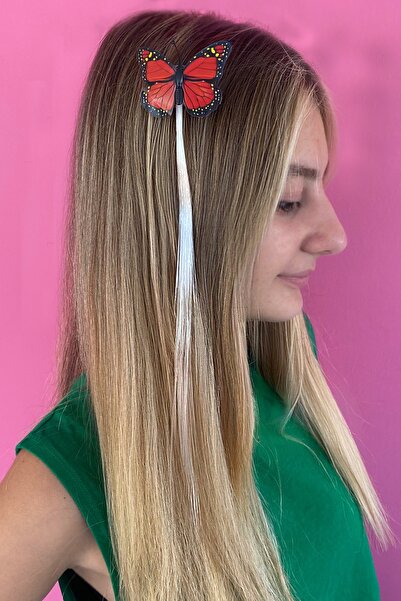 TAKIŞTIR Red Color Butterfly Figured Illuminated Side Buckle