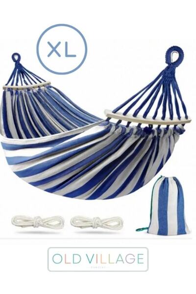 Old Village Concept Çift Kişilik Kumaş Kamp Hamağı, Ev Hamağı, Piknik Hamağı ...