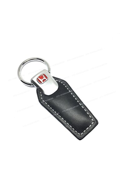Oto Aksesuarcım Breloc auto din metal Honda cu piele lungă neagră