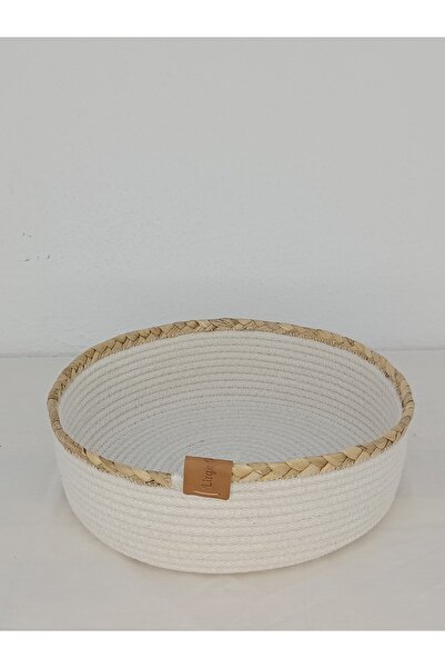Hasır Detaylı Düzenleyici Sepet( Ç:28cmx10cm)