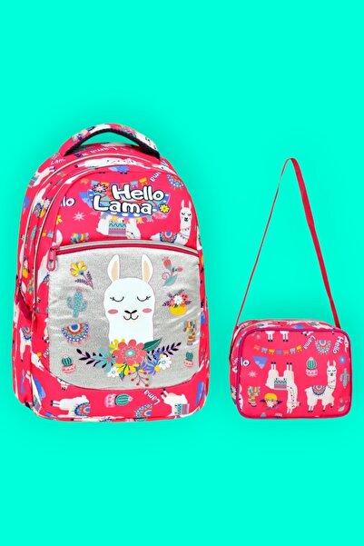 Uniquerrs Σετ 2 τσαντών σχολικής τσάντας με σχέδιο Λάμα για κορίτσια