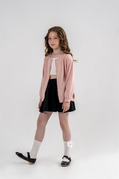 Minora Κοριτσίστικο Λεπτό Πλεκτό Ζακέτα Ανοιχτή ΡΟΖ