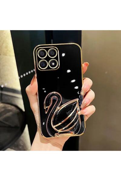 Merwish Apple İphone 12Promax Uyumlu Kuğu Temalı Standlı Kamera Korumalı Laze...