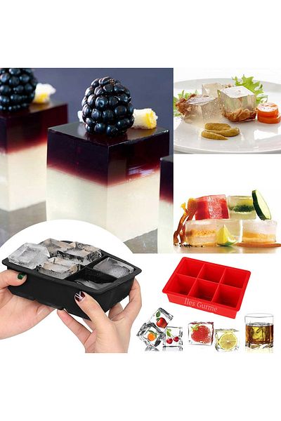 İles Gurme Large Size Multi-Purpose Silicone 6-Piece Cube Ice Mold