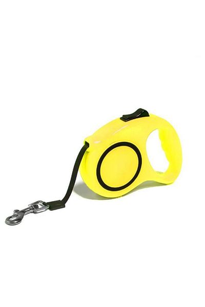 MUJGAN 5 Meter Roller Automatic Dog Collar - Yellow 1 Piece
