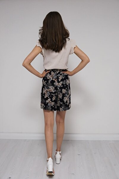 Blues Outlet Γυναικείο υφαντό σορτς με σχέδιο βισκόζης-μοντέλο-21