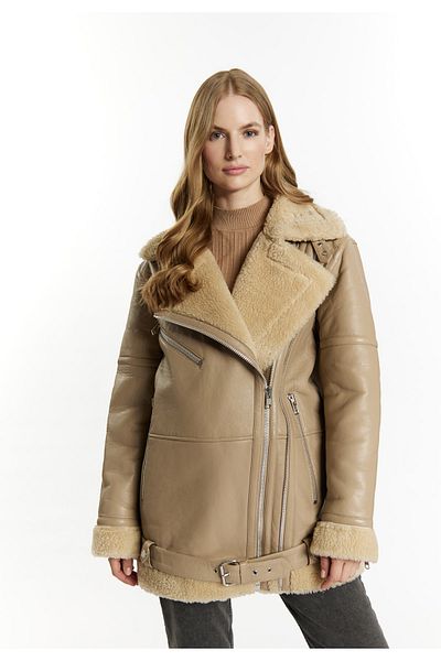 Dreimaster Vintage Lederjacke im Biker Stil imane