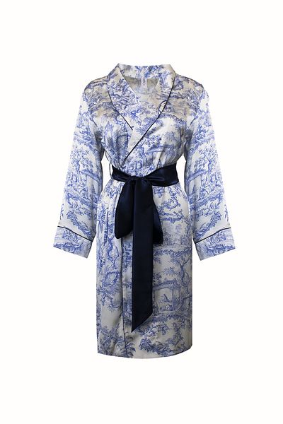 Mita Concept KIMONO CU GULER DE SATIN MATASOS