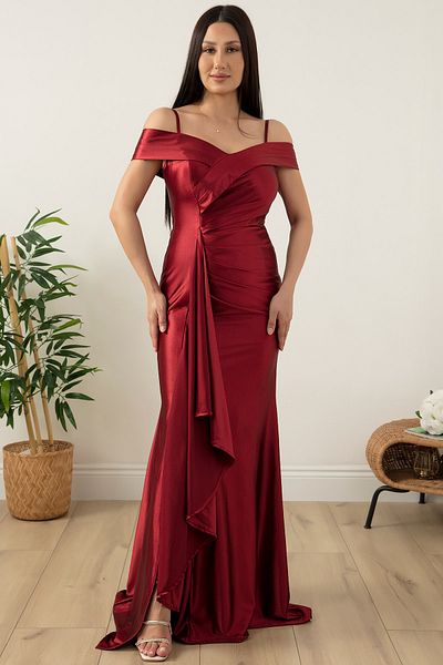 PULLIMM Rochie din satin plisată cu bretele 39423