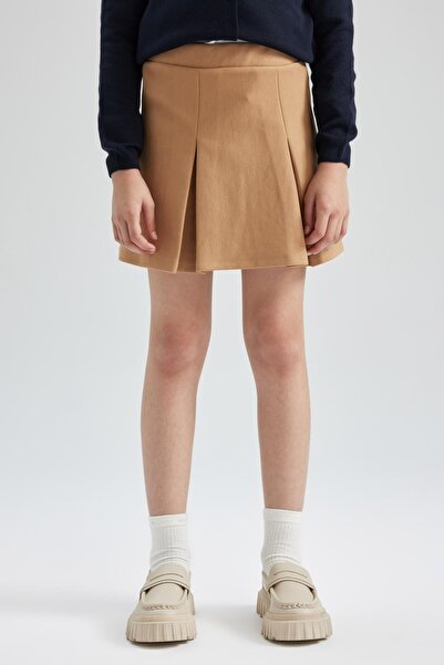 DeFacto Girl's Beige Pleated School Skirt A6002a823au