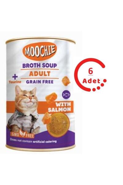 MOOCHIE Somon Balıklı Yetişkin Kedi Çorbası 135 ML x 6 Adet