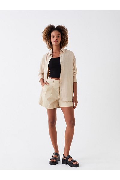 LC Waikiki Schlichte Popeline-Shorts für Damen in bequemer Passform