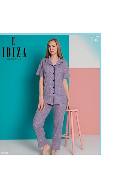 SENFONİ IBIZA 8108 VISCOSE FRONT BUTTONED PAJAMAS SET