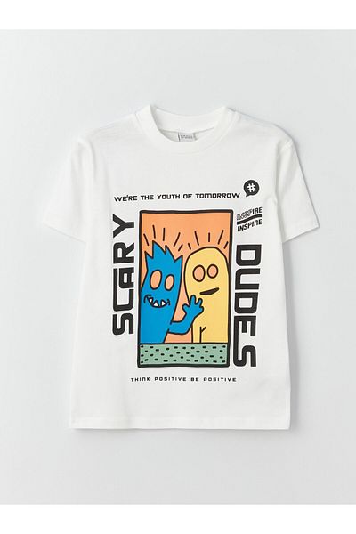 LC Waikiki Crew Neck Printed Short Sleeve Boys' T-Shirt