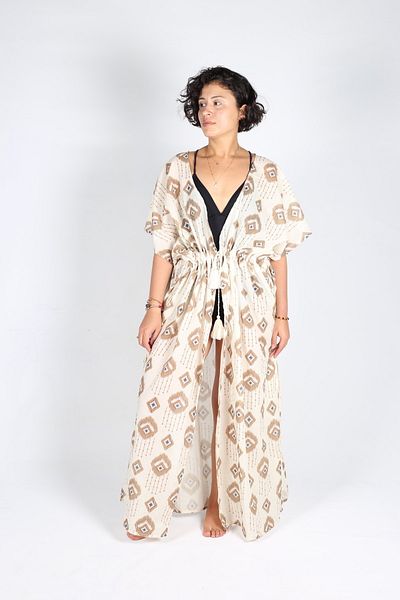LUCKKA Heritage Women's Beach Kaftan Kimono Pareo - ZTKİMONO